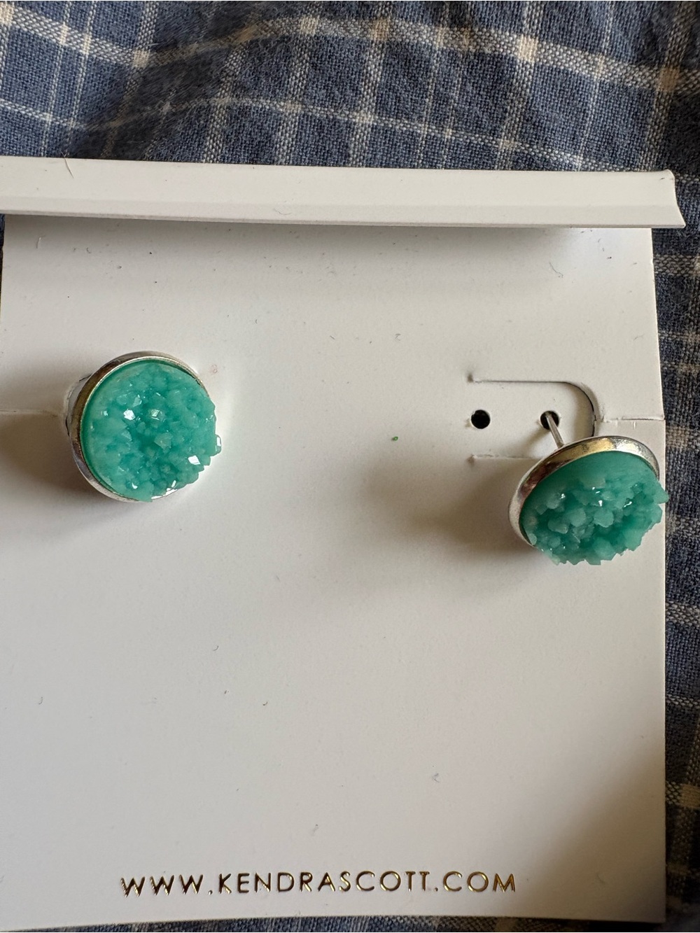 Mint Green Druzy Stud Earrings